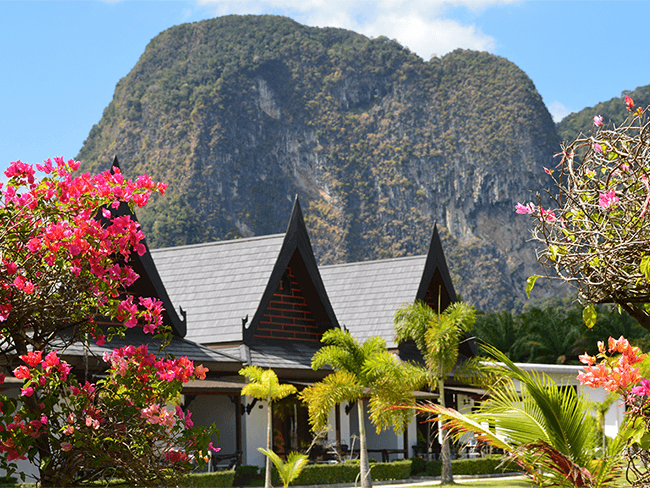 Bungalows at Paradis Vert surrounded by tropical gardens
